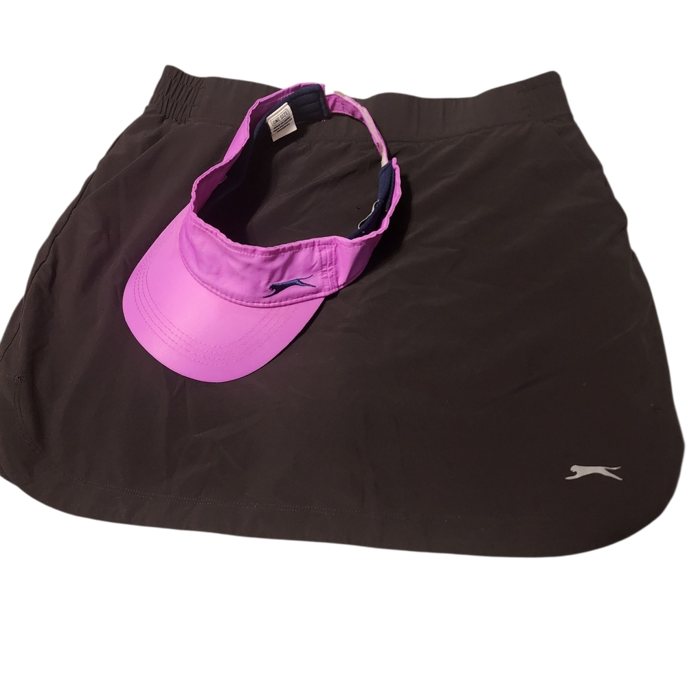 Slazenger Black Mini Skirt with Pink Visor Accent